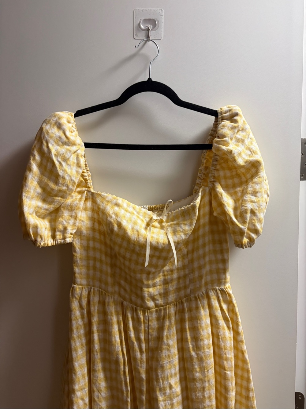 Reformation Yellow Gingham Puff-Sleeve Maxi Dress - Picture 5 of 5